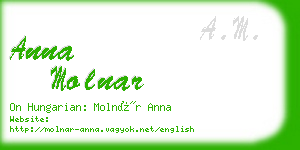 anna molnar business card